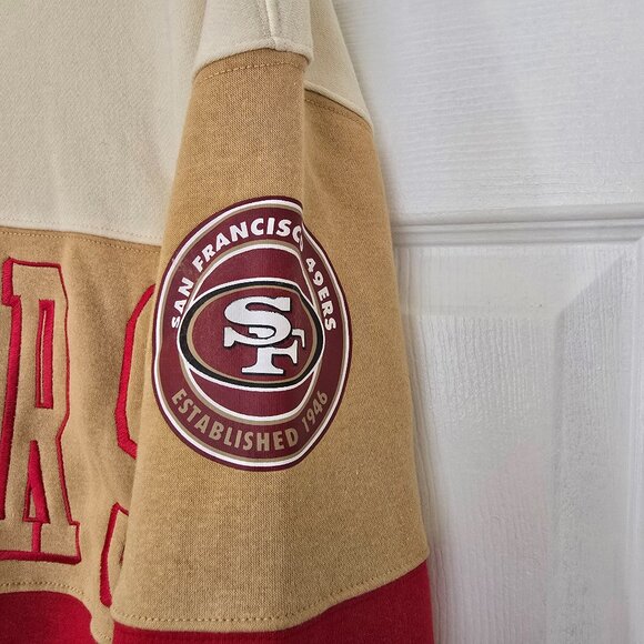San Fancisco 49ers Men's NFL Ultra Game Embroidered Sweatshirt Red Tan Sz L NWT - Picture 6 of 10